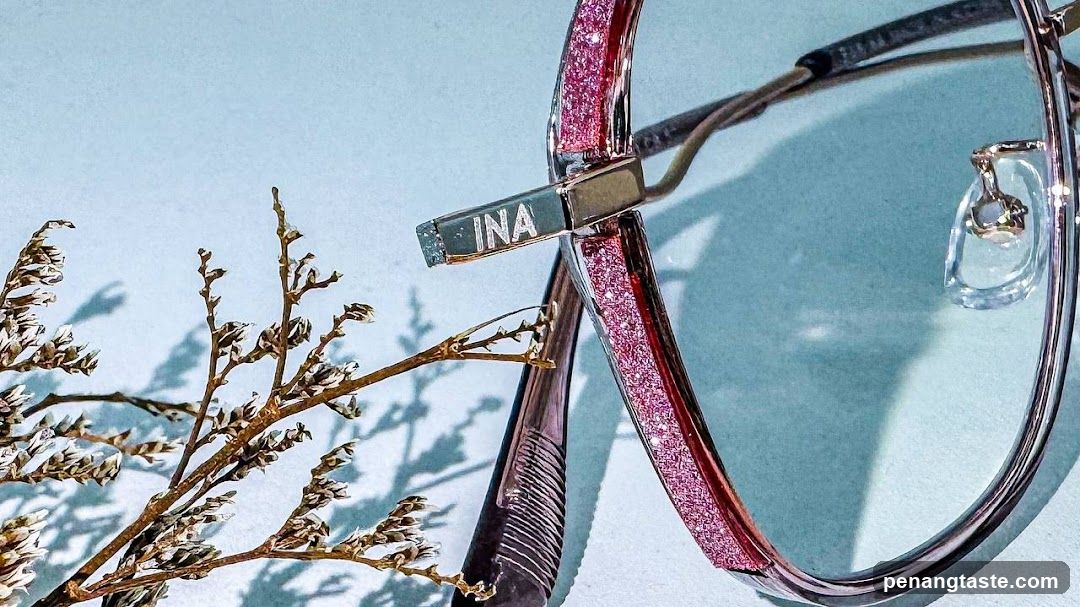 Pink Glitter Eyeglasses with Dried Plant