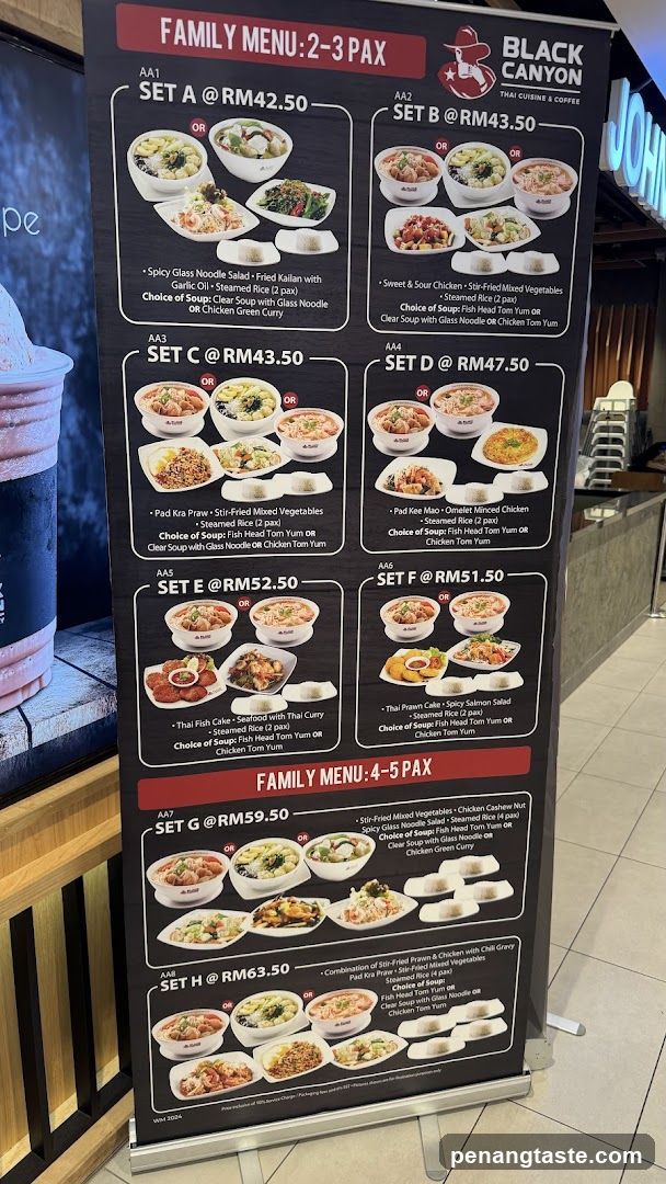Black Canyon Family Menu