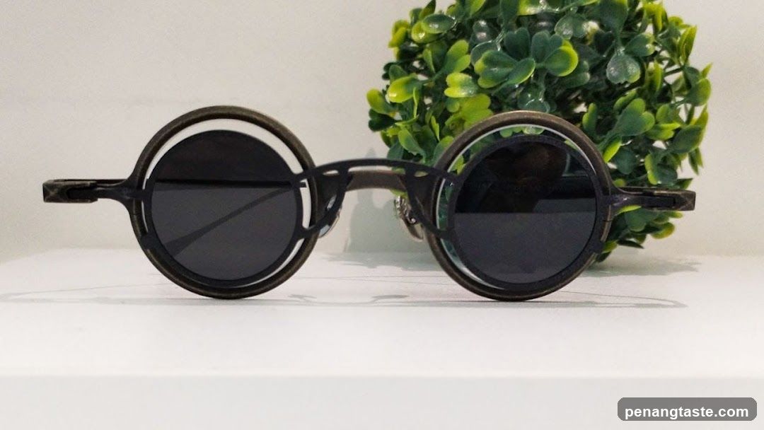 Steampunk-style sunglasses display