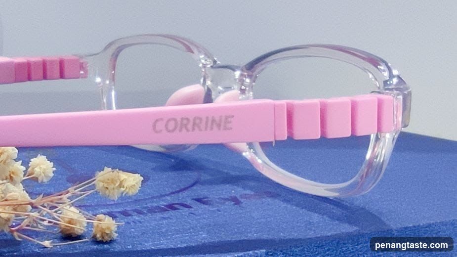 Pink Glasses with 'CORRINE' Branding