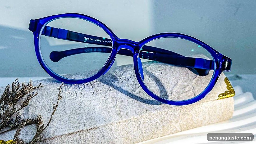 Blue Eyeglasses on Stone Block