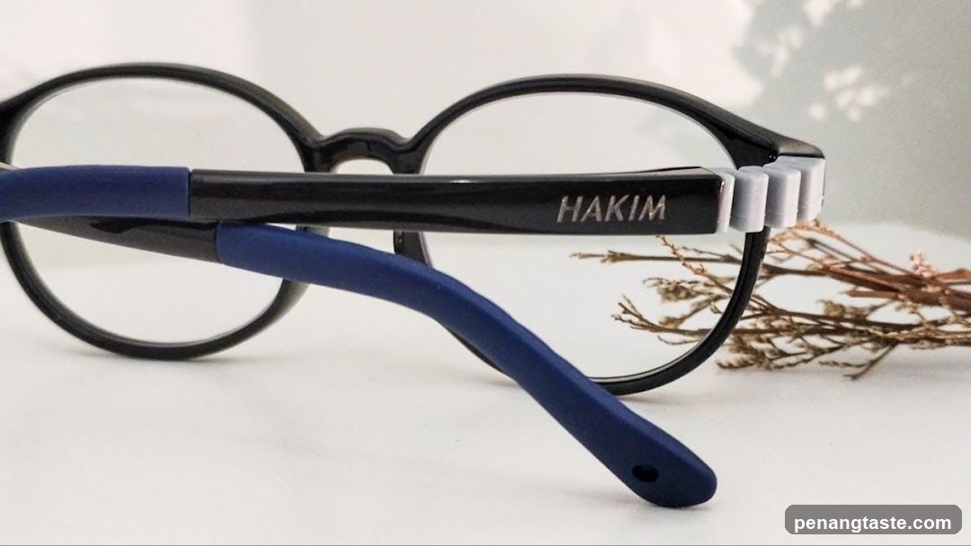 Hakim Eyeglasses with Blue Temple Tips
