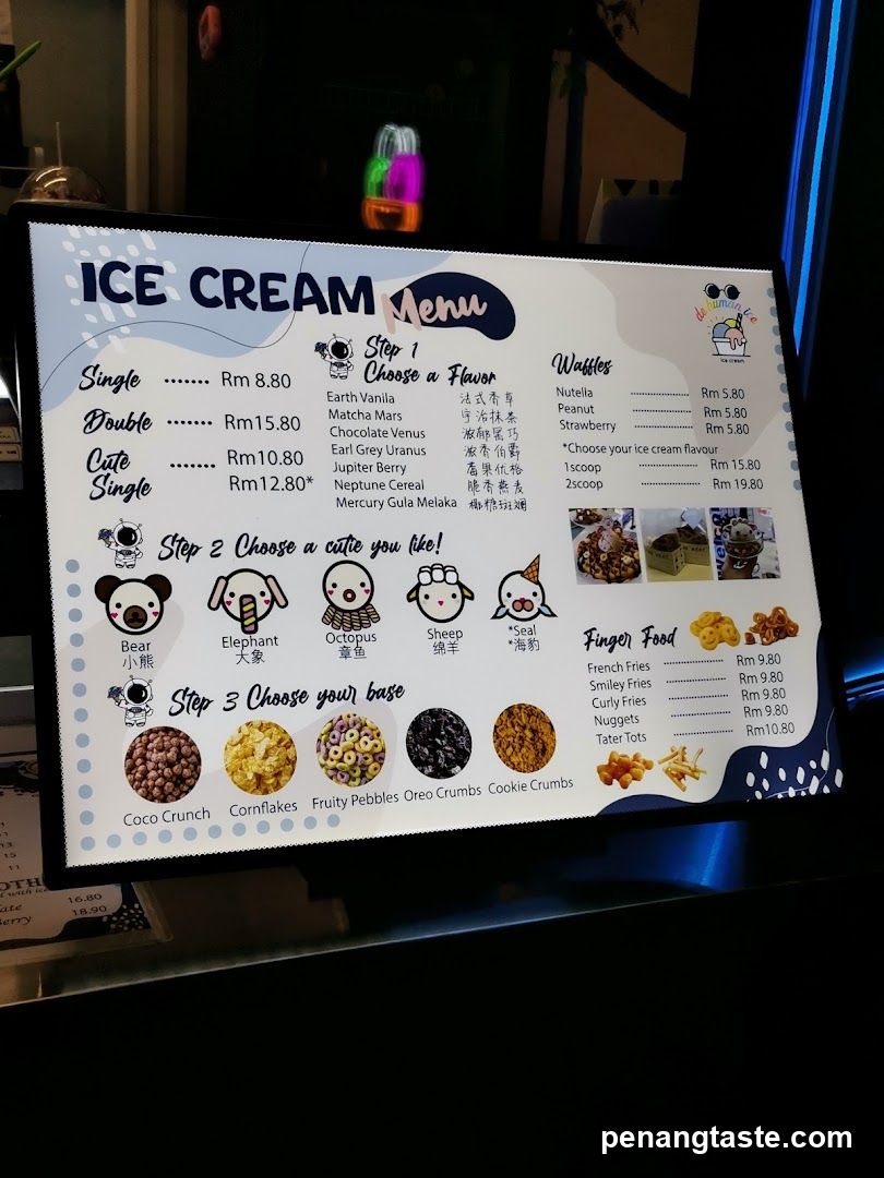 Ice Cream Menu