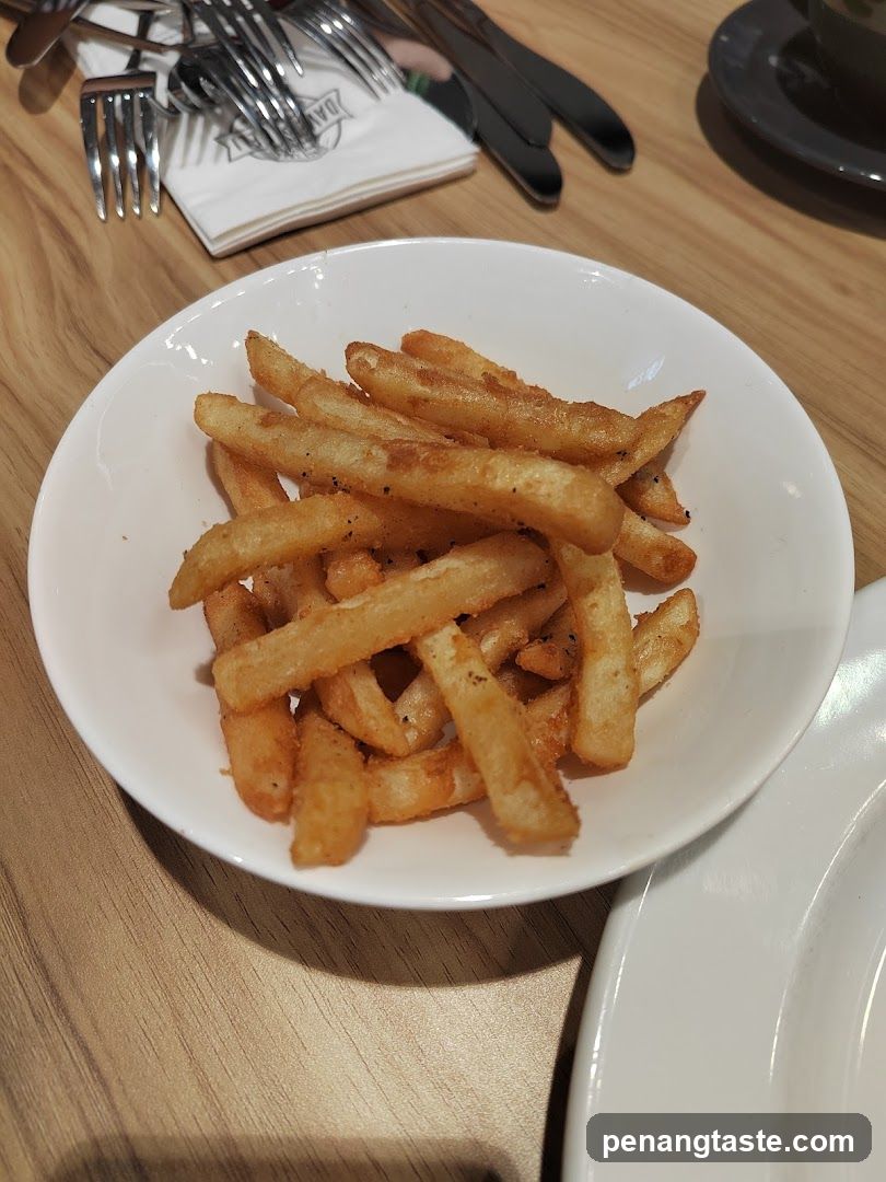 Fries on a white plate