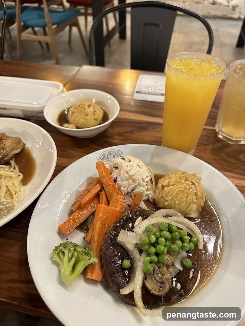 Steak Dinner with Vegetables and Drink