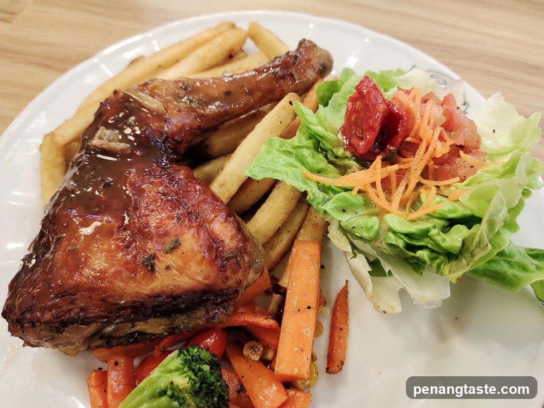 Grilled Lamb Chop with Fries and Salad