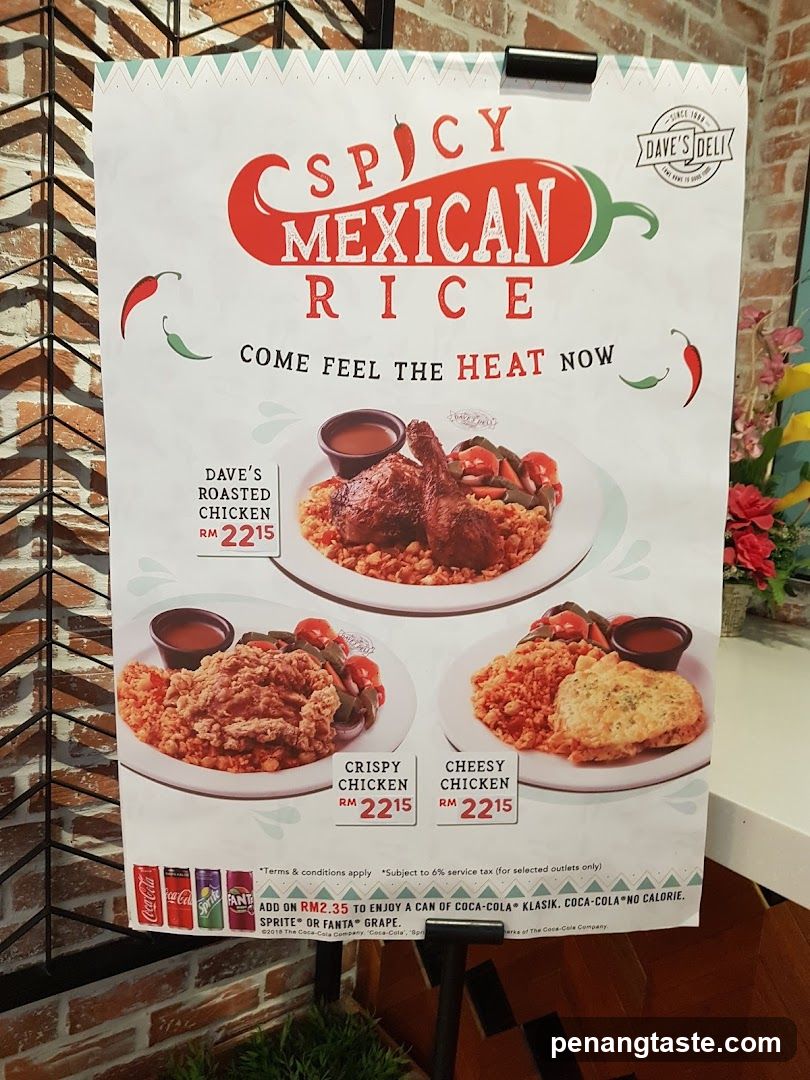 Spicy Mexican Rice Menu Board