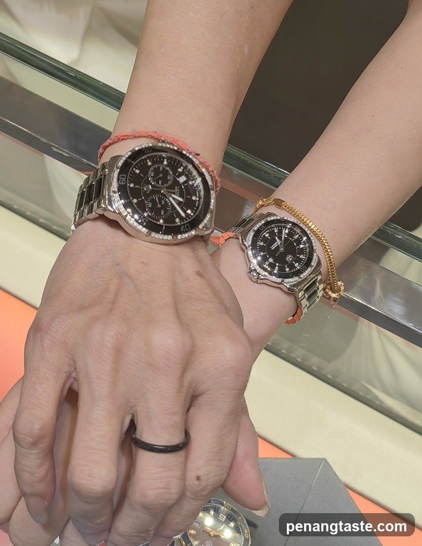 Couple's Watches Displayed Together
