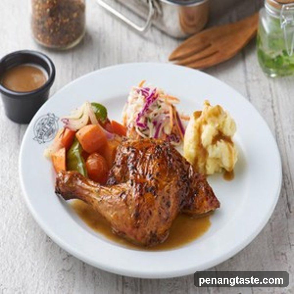 Roast Chicken with Mashed Potatoes and Coleslaw