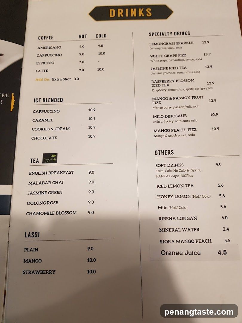 Drinks Menu