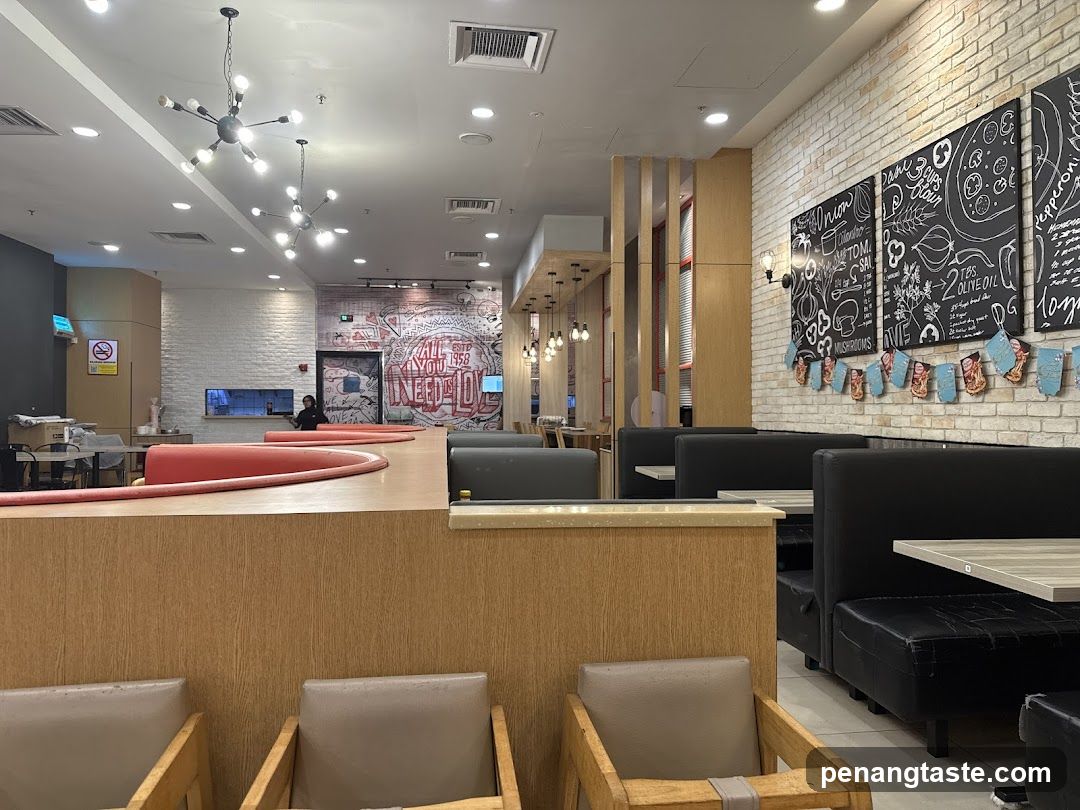Restaurant Interior with Chalkboard Menu