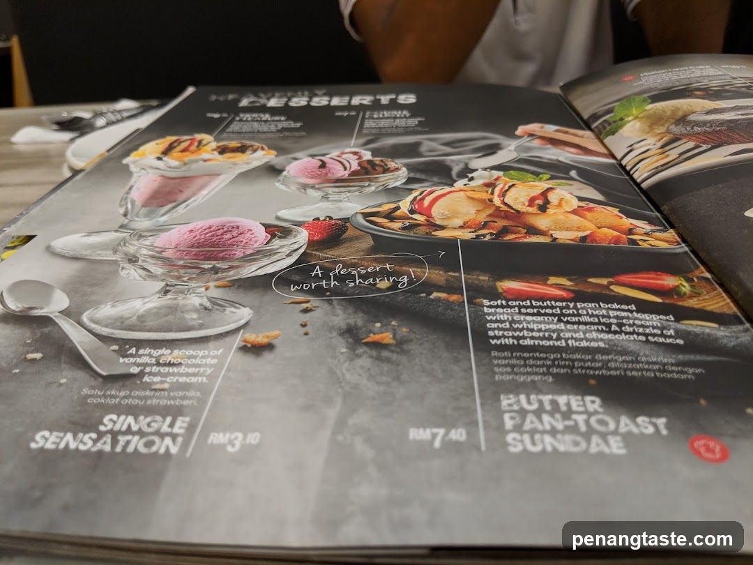 Dessert Menu Page