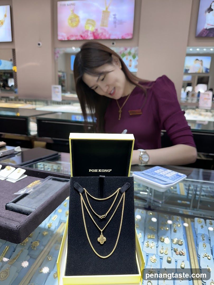 Gold Jewelry Display in Store