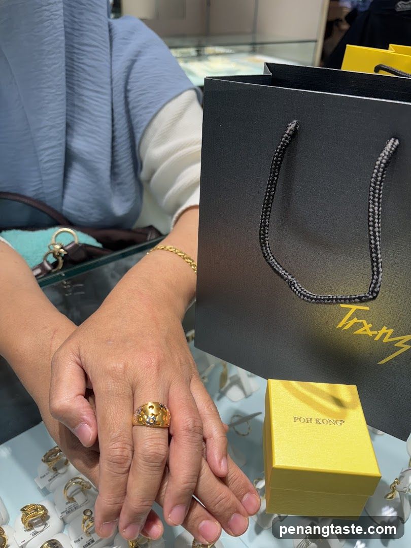 Jewelry Store Interior with Shopping Bag and Ring Display
