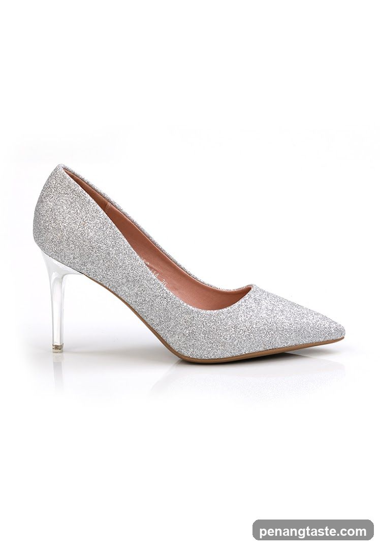 Silver Glitter Heels