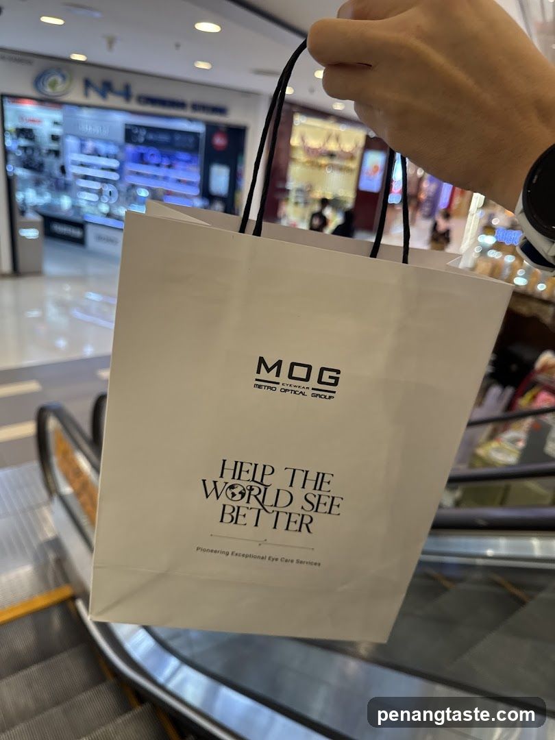 Shopping bag in mall interior