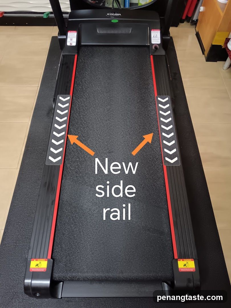 Treadmill with side rails