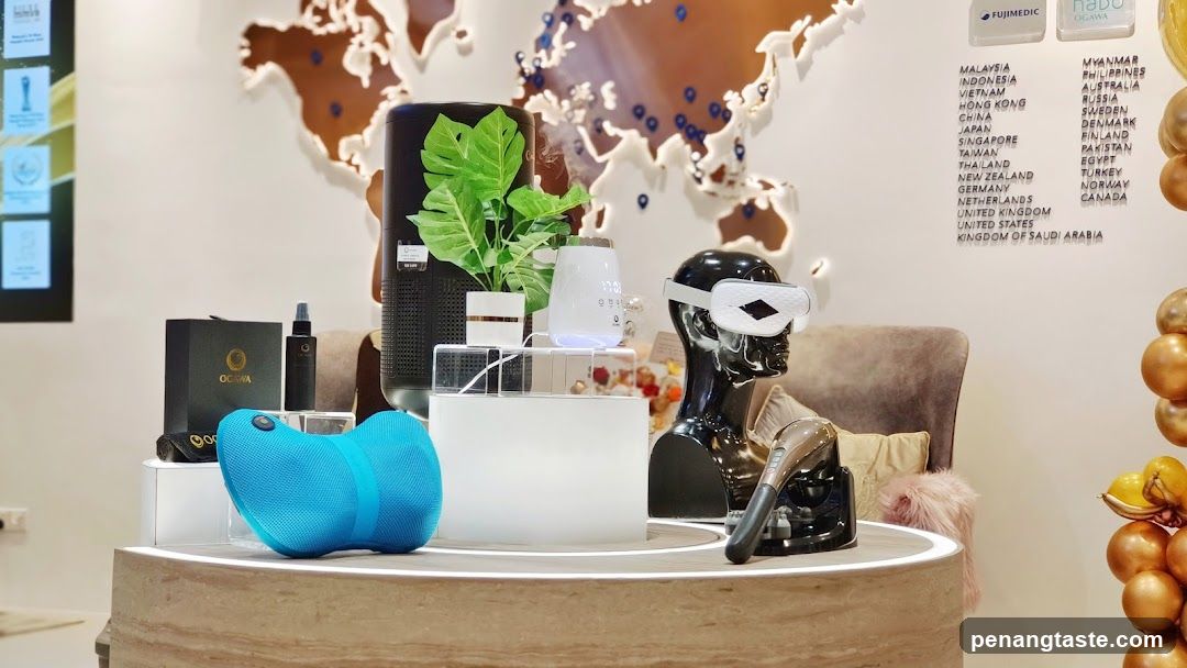 Product Display Table with Tech Gadgets