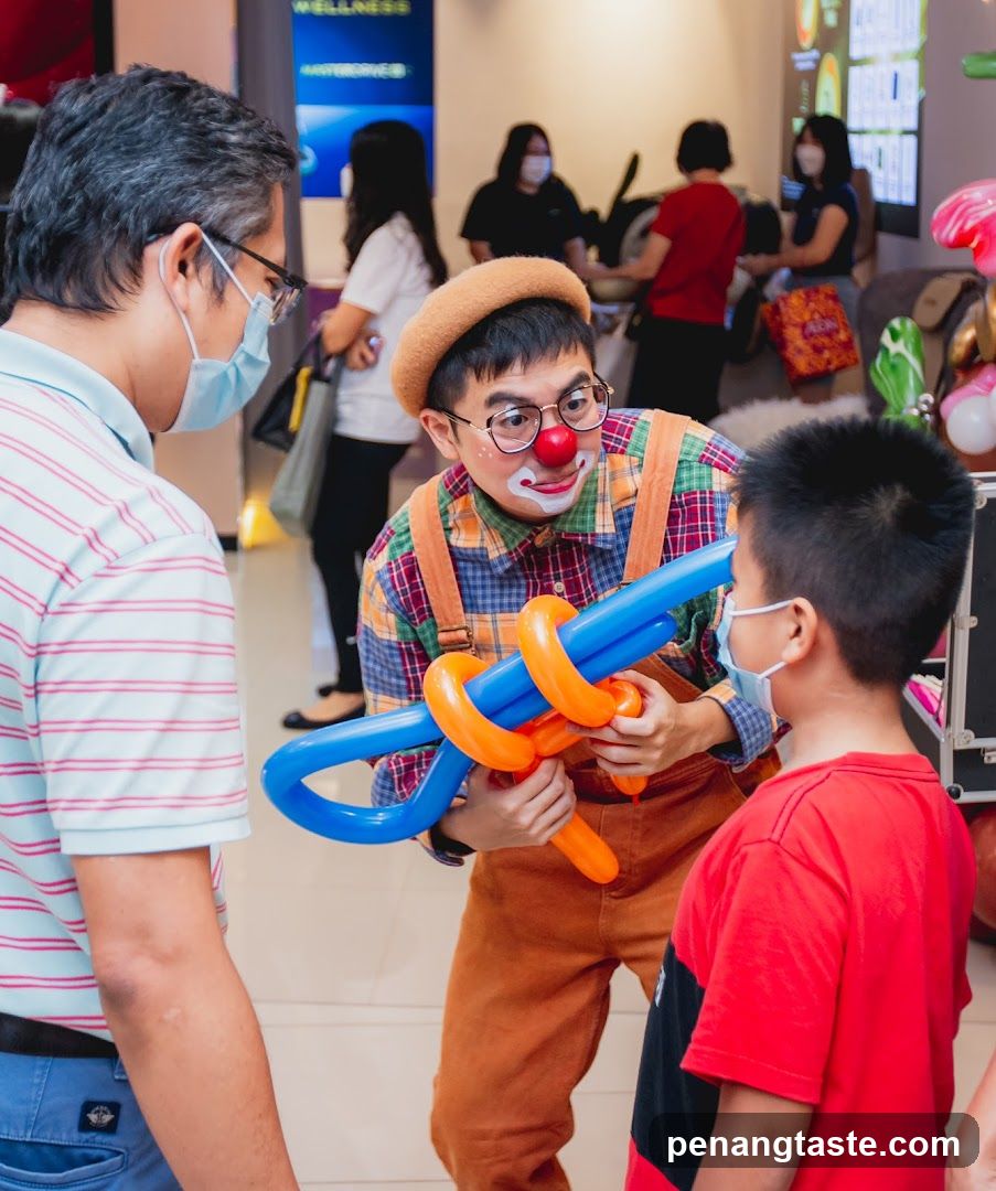 Clown Balloon Artist with Kids