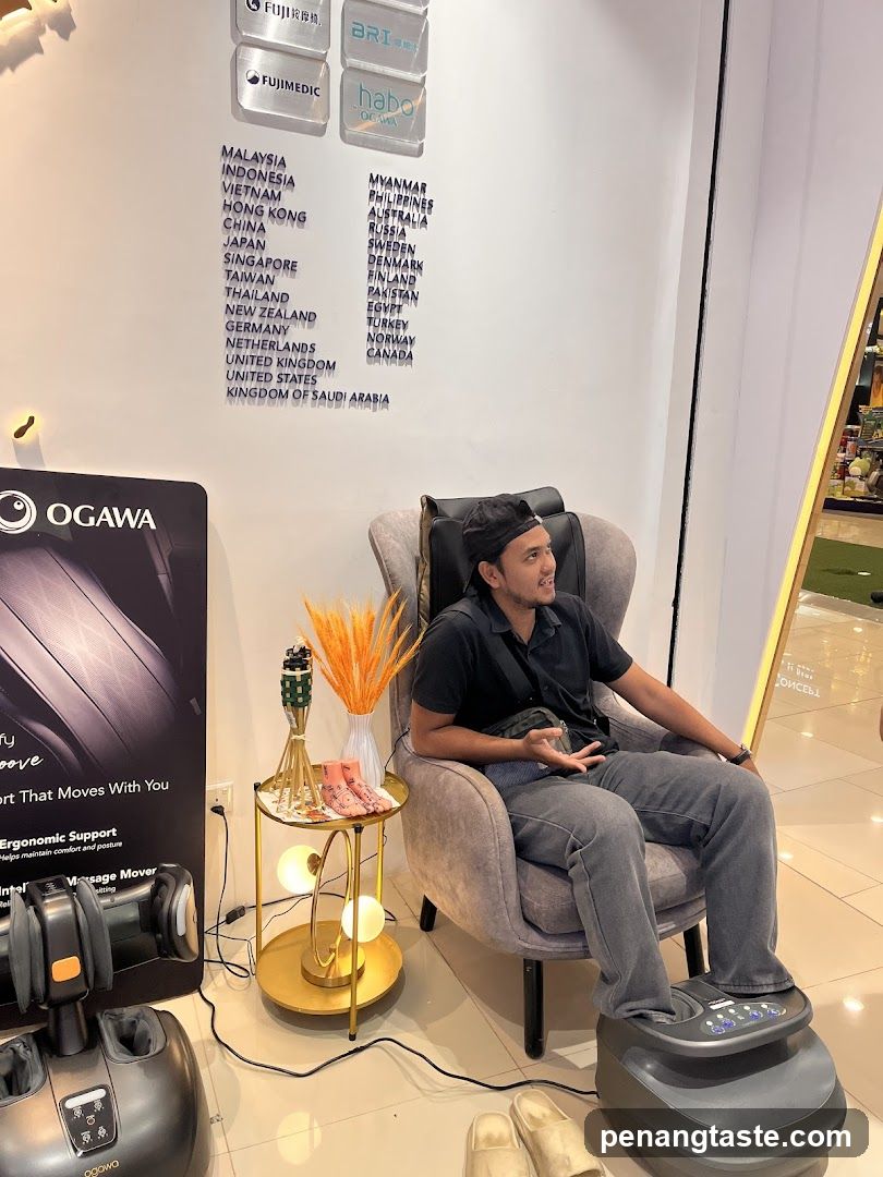 Interior of a store with Ogawa foot massager display