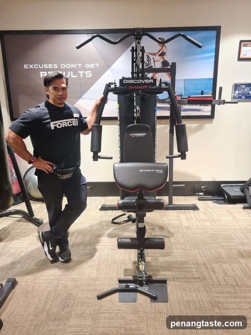 Gym Interior with Equipment and Poster