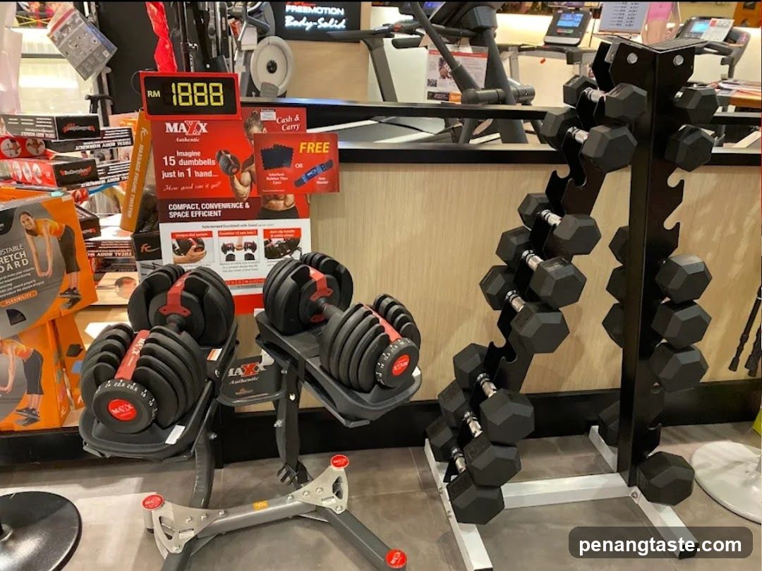 Dumbbell Display in Store