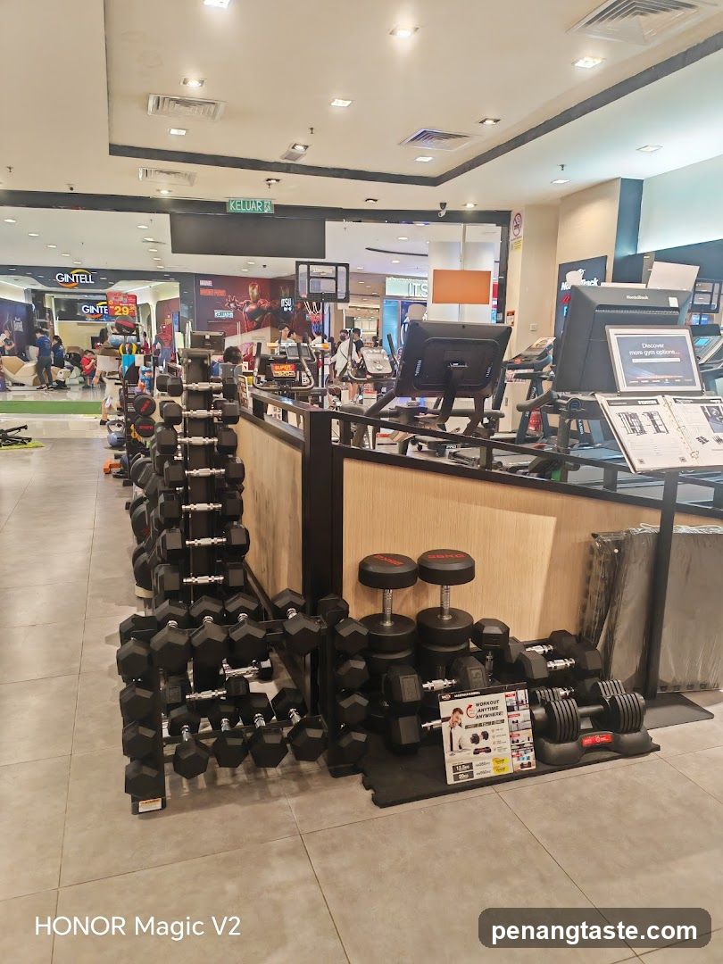 Gym Interior with Equipment Display
