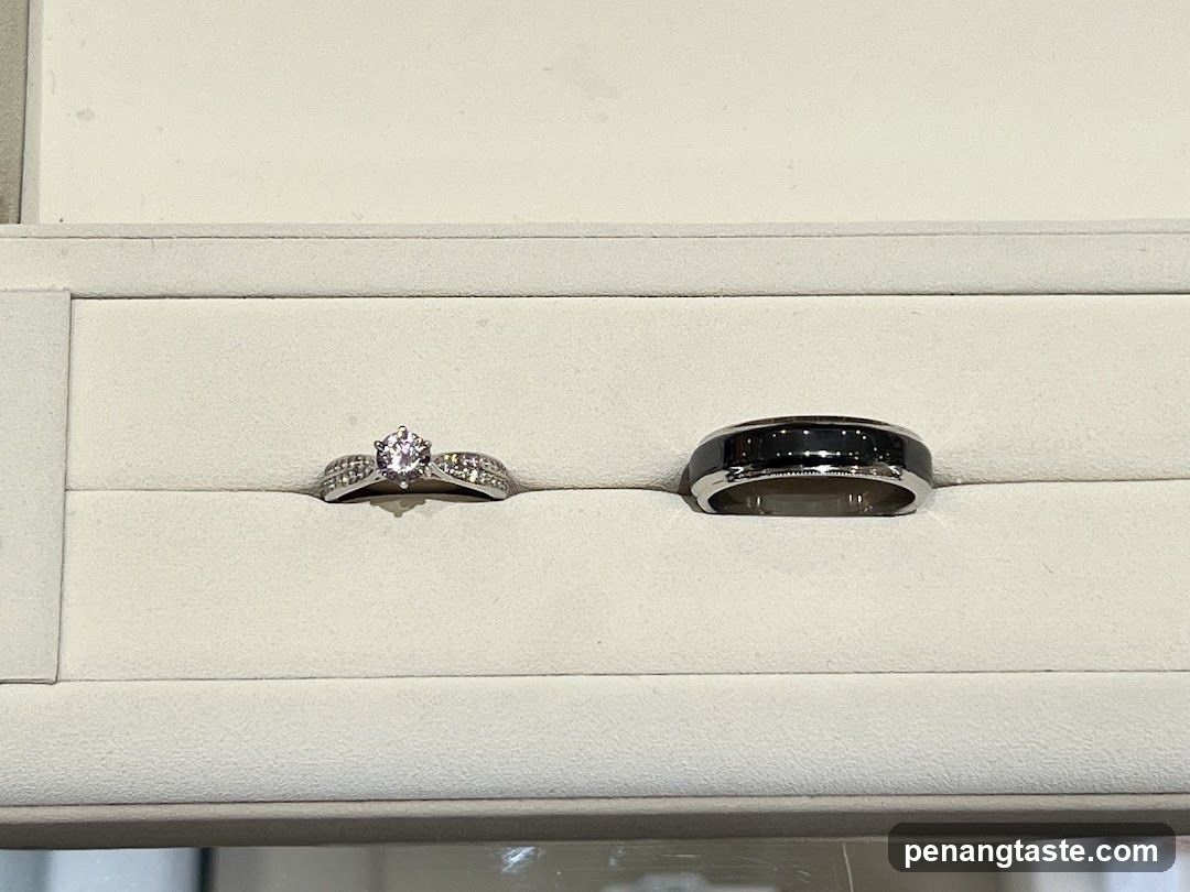 Rings in display case