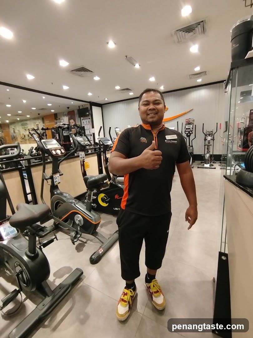 Gym Interior with Staff Member