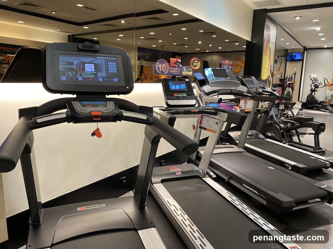Treadmills in a fitness equipment store