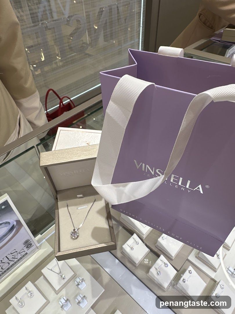 Jewelry Store Interior with Shopping Bag and Display Case