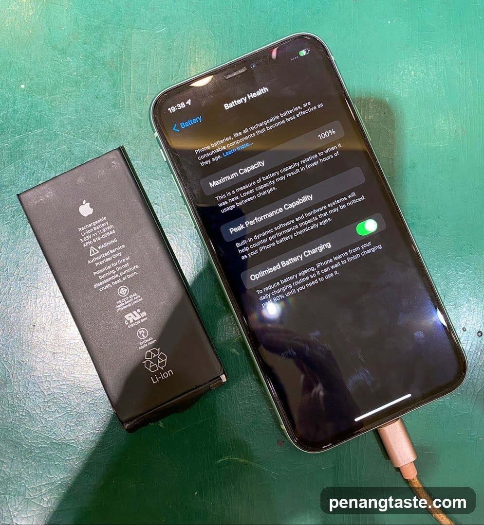 iPhone Battery Health Screen and Replacement Battery