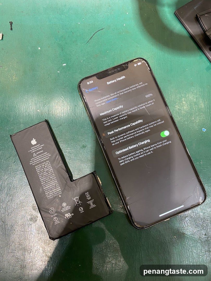 iPhone Battery Health Screen with Spare Battery