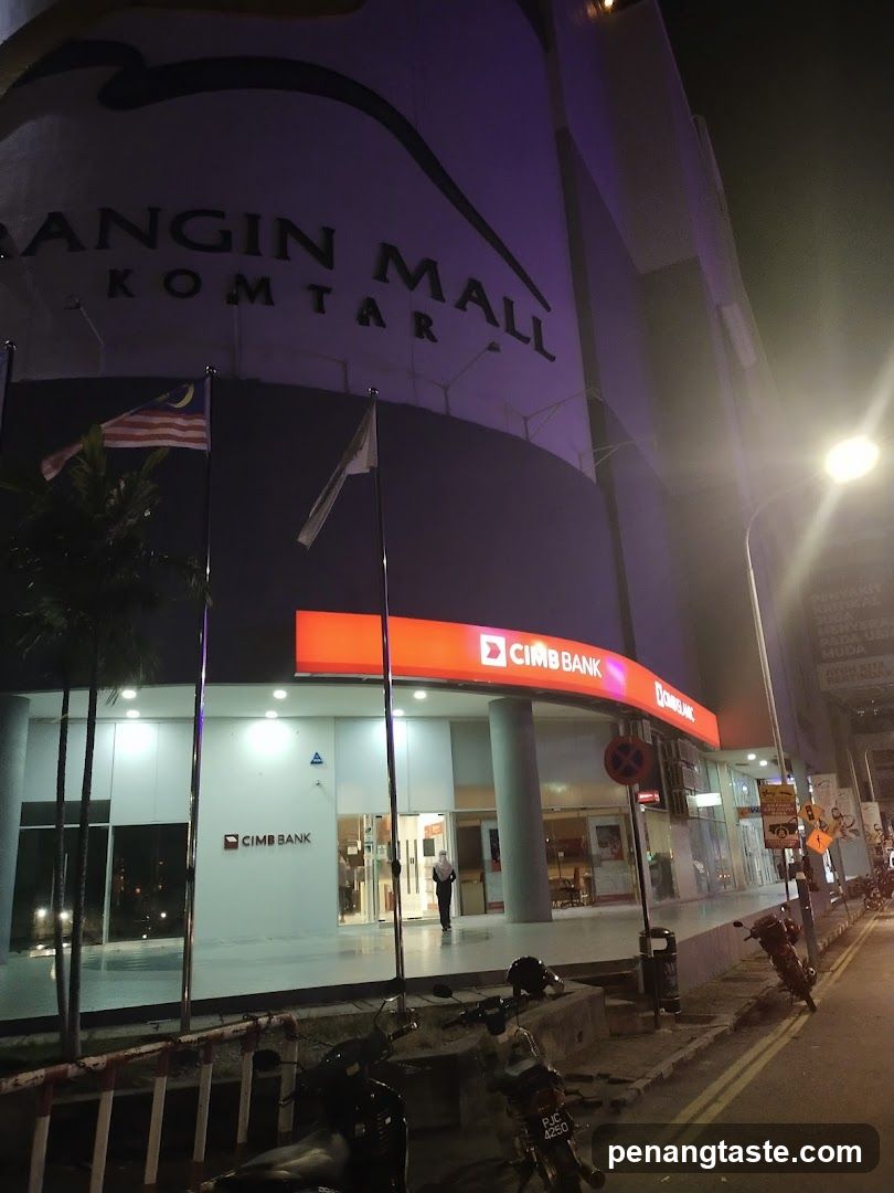 Angin Mall Komtar CIMB Bank Entrance Night View