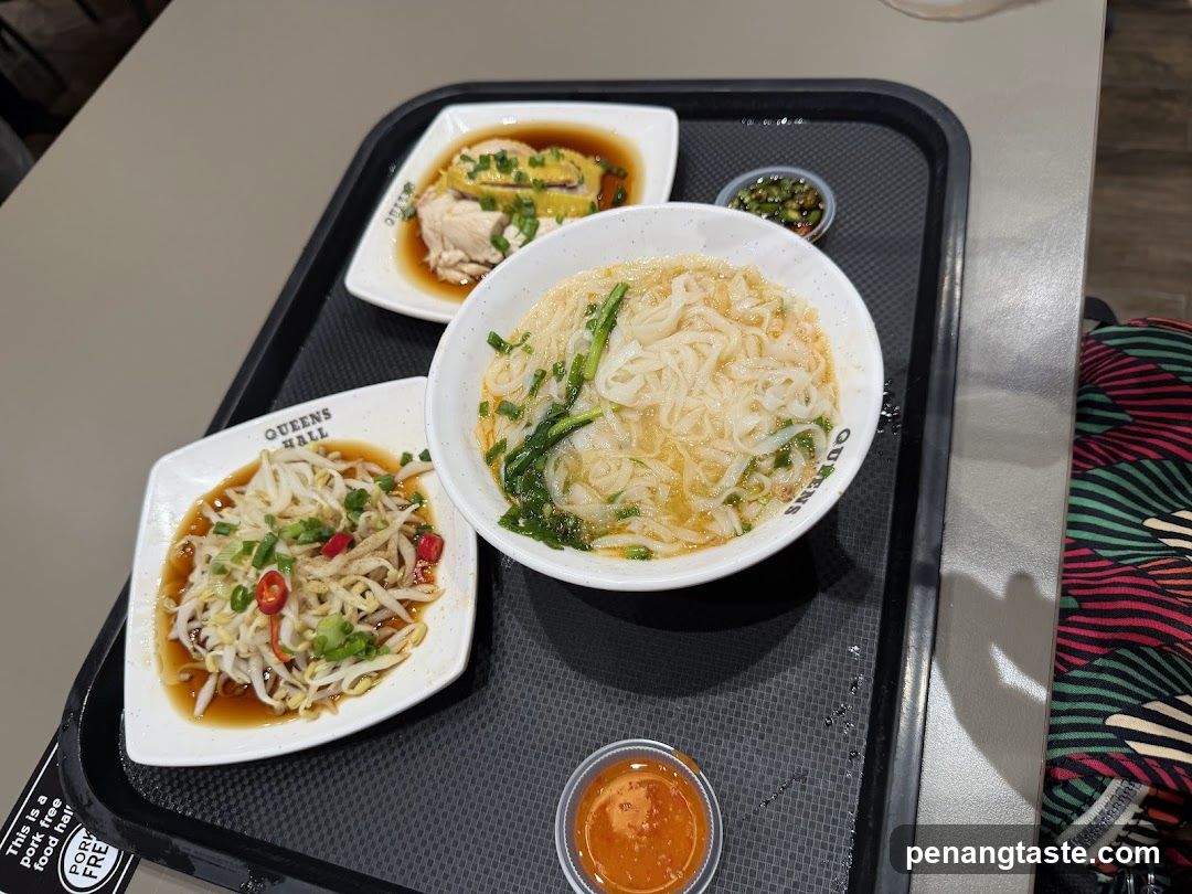 Food Tray with Noodles and Side Dishes