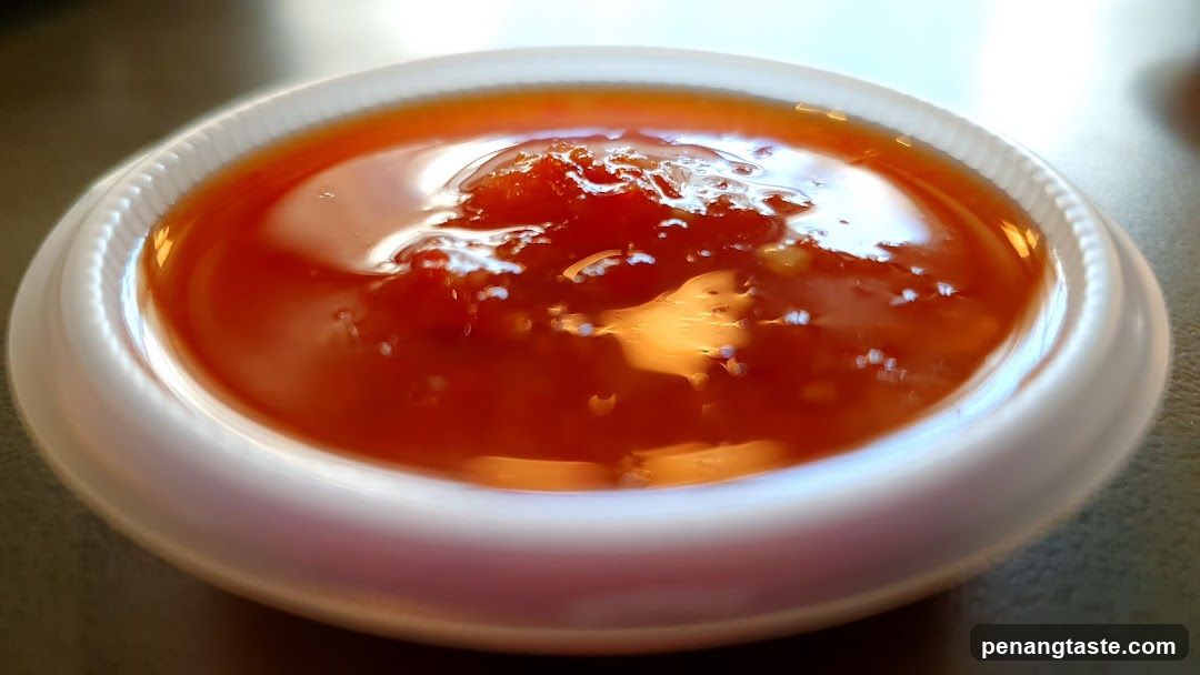 Sauce in a small container
