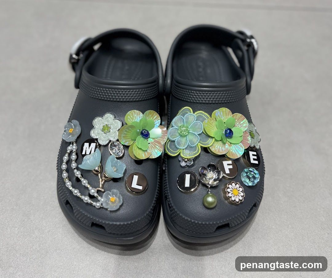 Decorated Crocs with Floral Charms