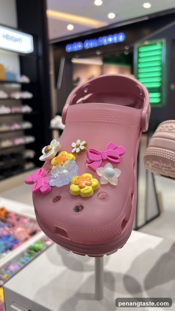 Pink Croc Shoe with Decorative Accessories