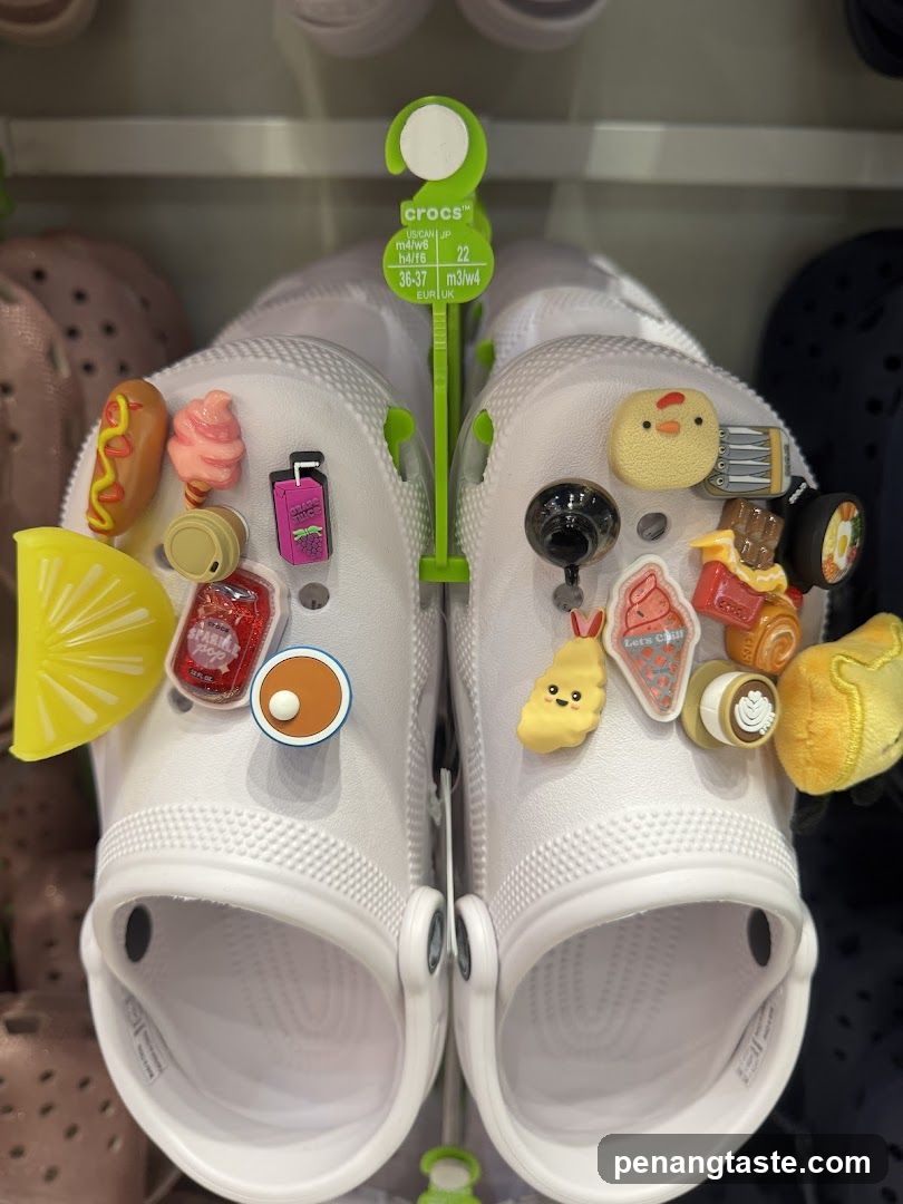 Crocs with Food-Themed Charms