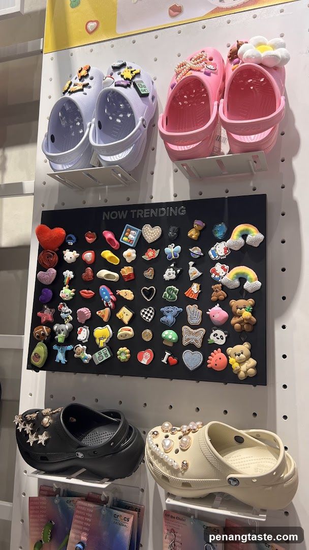 Crocs Display with Trending Charms