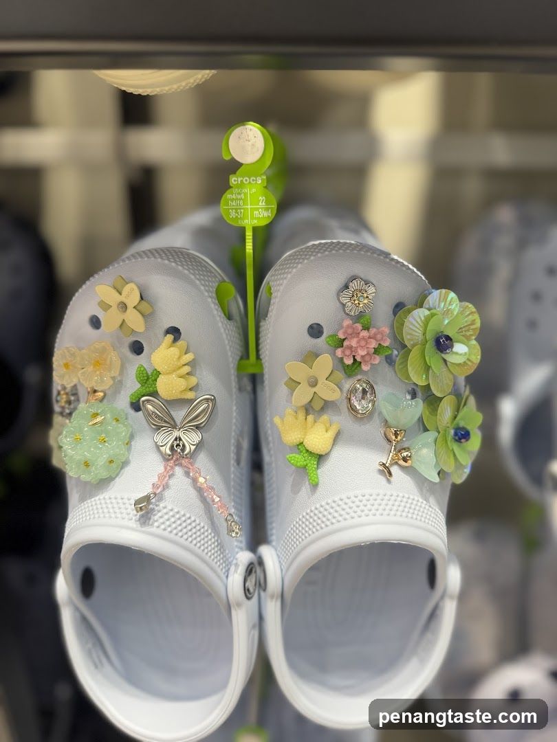 Crocs with Floral Accessories