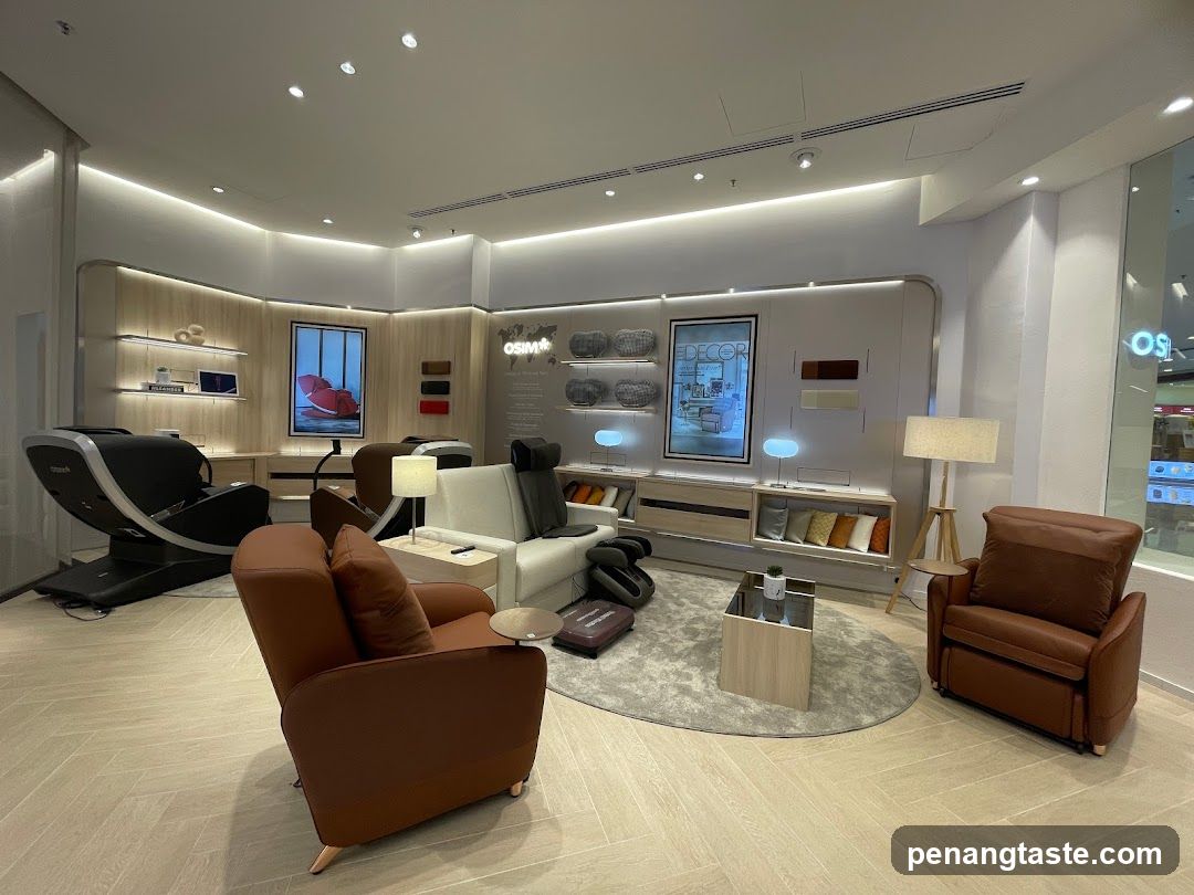 Modern Interior Lounge with Massage Chairs and Seating Area