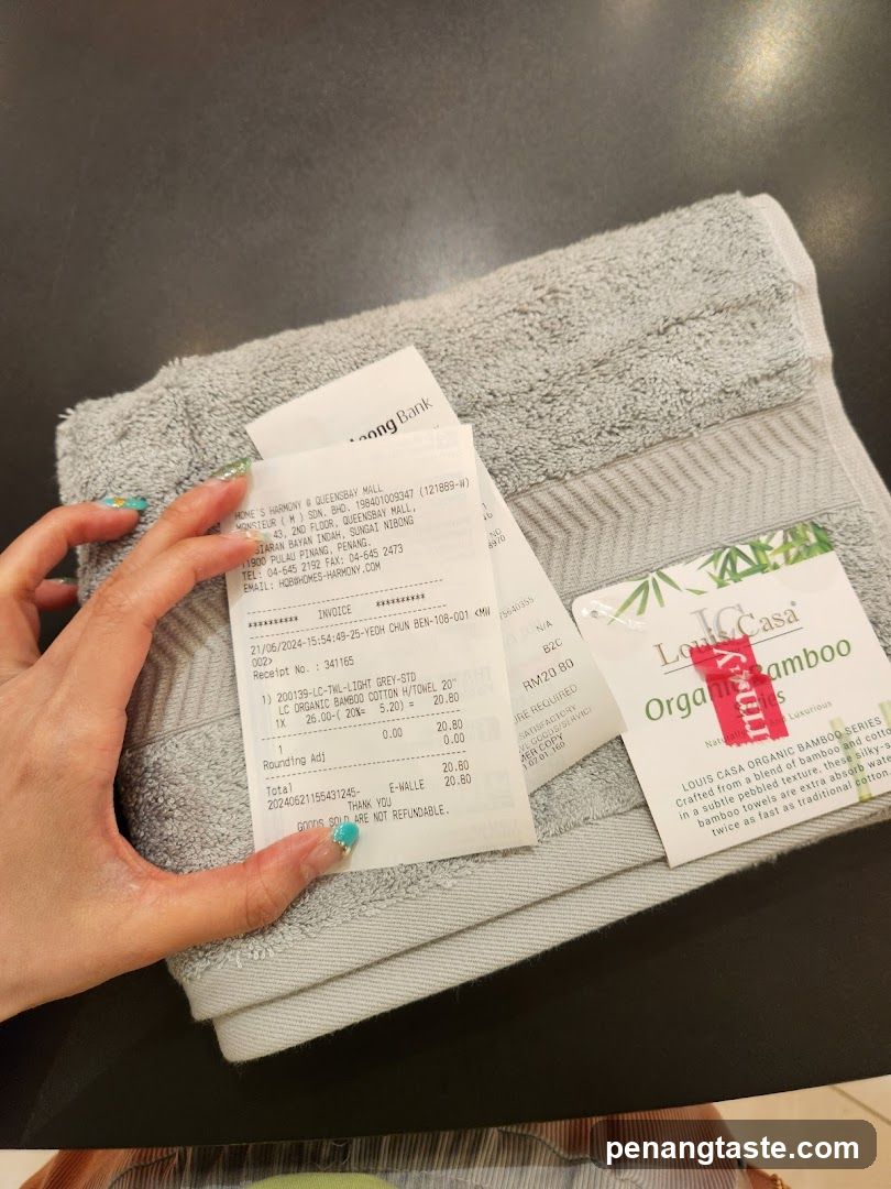 Receipt and Towels