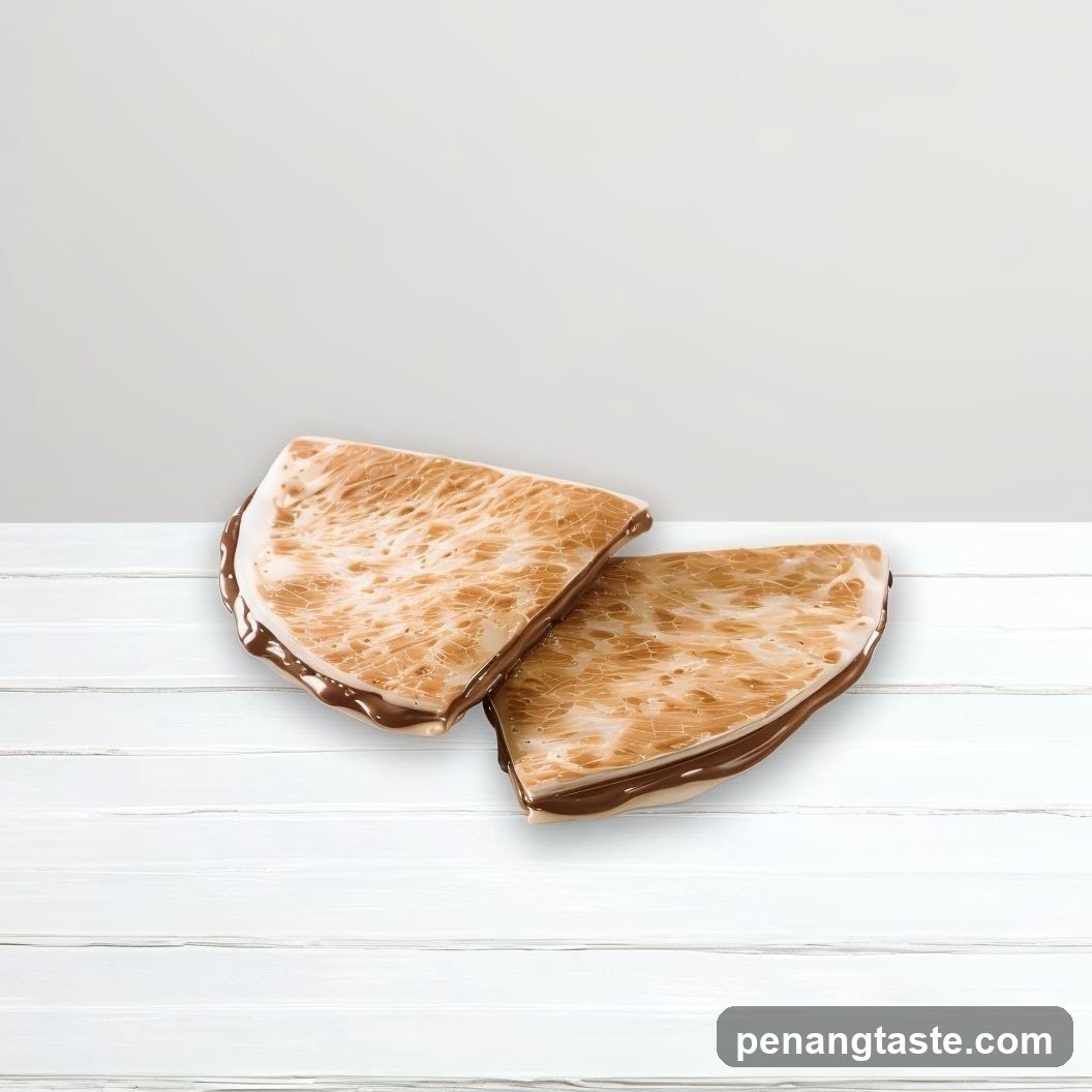 Chocolate-covered pastry slices on white wood surface