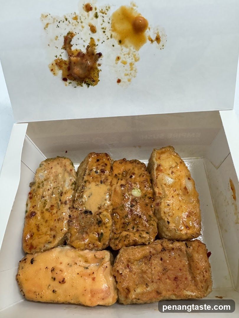Sushi Box with Sauce Stains