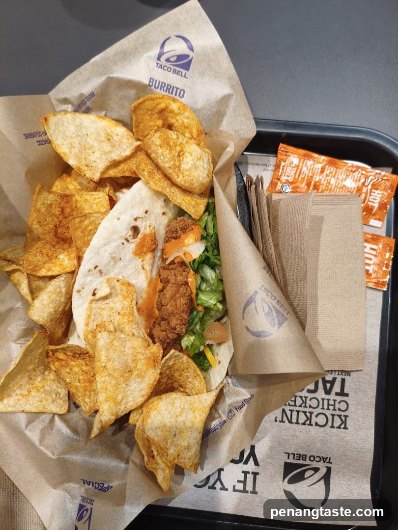 Taco Bell Burrito and Chips