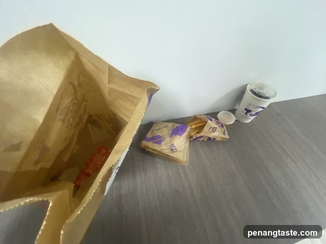 Takeout food on table