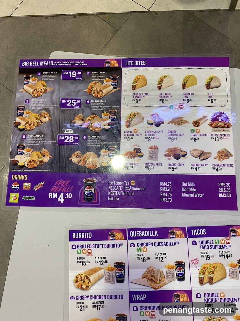 Taco Bell Menu Board