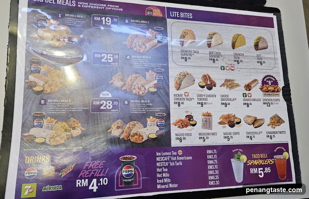 Taco Bell Menu Board