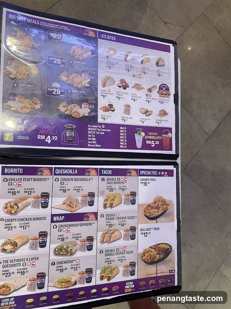 Taco Bell Menu Board